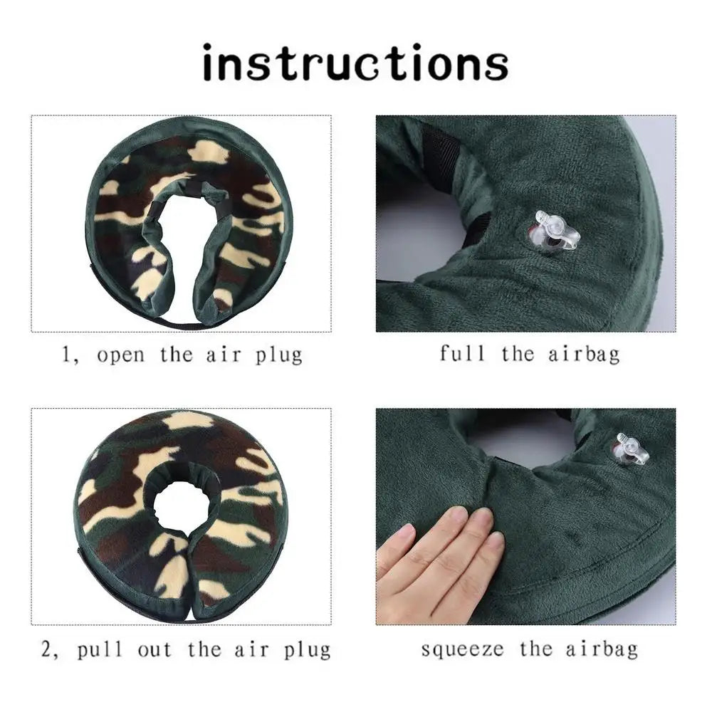 Inflatable Dog Collar Soft Cones For Dogs Adjustable Inflatable Collar For Dogs And Cats Soft Pet Operation Recovery Collar Does