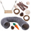 11Pcs Combination Hamsters Rabbit Toys Tunnel Set Toy Hamster Toys Set Pet Rabbit Guinea Pig Parrot Play Molar Wooden Supplies