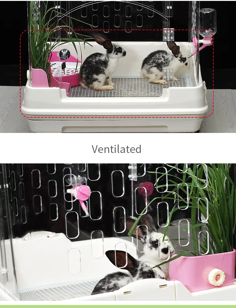 Indoor house acrylic  rabbit Chinchilla cage luxury cage for small animals pet house