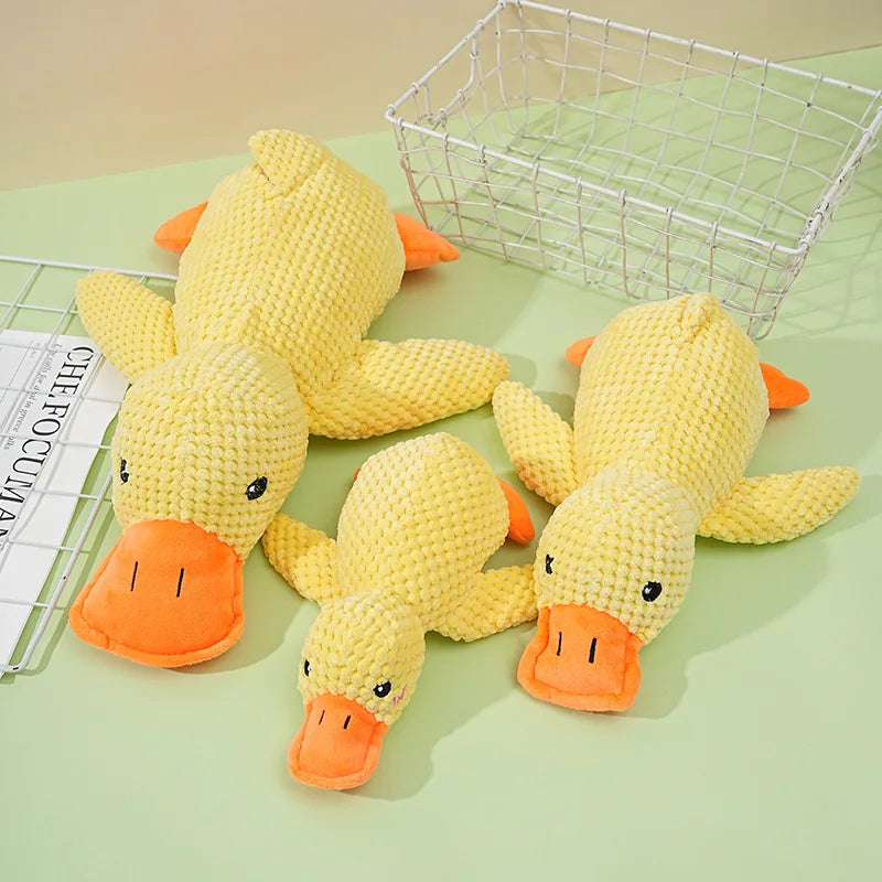 Dog toy plush companion sleeping duck bite resistant grinding sound making toy small and medium-sized dog pet relaxation tool