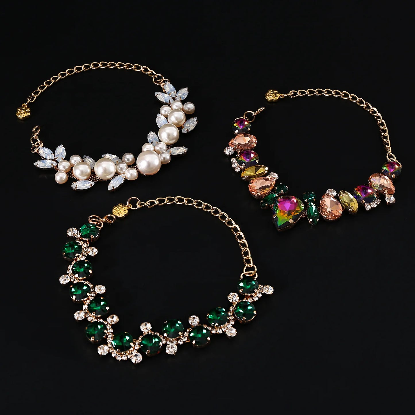 Luxury Dog Accessories for Small Medium Dogs Puppy, Blingbling Diamond Pearl Dog Cat Neckalce Adjustable Crystal Jewelry Collar