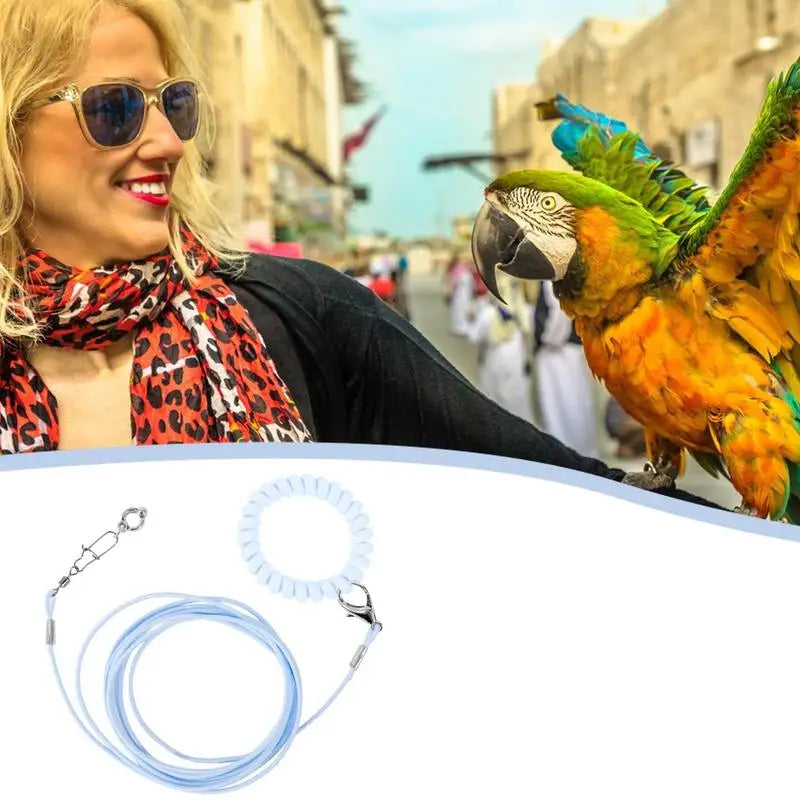 Detachable Bird Foot Chain Outdoor Parrot Pet Flying Rope Biting-Resistant Bird Training Toy With Ankle Foot Ring For Terrace
