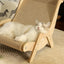 Sisal Cat Chair Wooden Cat Lounge Chair Cozy Stable Pet Furniture Pet-Friendly Multi-Functional Cat Scratcher Cat Beach Chair