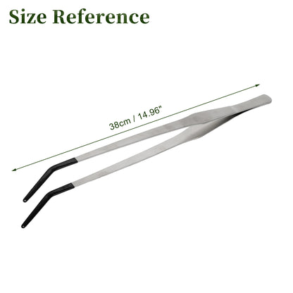 UXCELL Stainless Steel Curved Feeding Tweezers Aquarium Clip Pet Feeding Tools Long Tongs Reptile Forceps Fish Tank 38cm