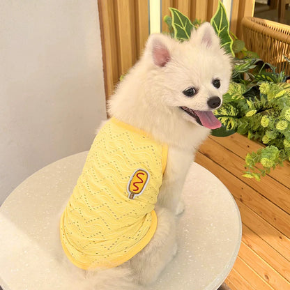 Spring and summer small dog clothing minimalist suspender thin breathable small and medium-sized dog pet cat clothing supplies