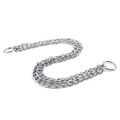 Chain Dog Training Choke Collar Adjustable Double Row Stainless Steel Chain Slip Collar Strong & Durable Dog Slip P Chain Collar