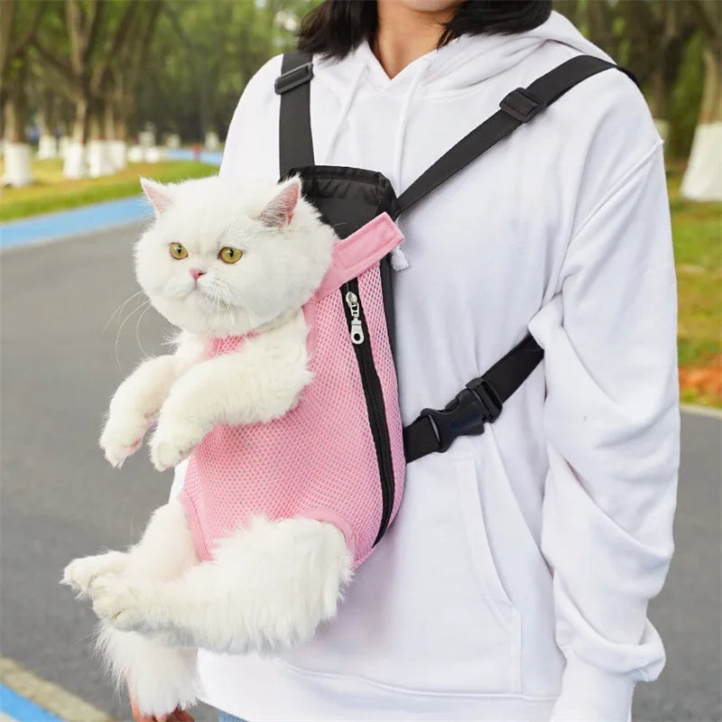 Pet Double Shoulder Portable Dog Backpack Mesh Breathable Carriers Dog Bag for Small Dogs Cat Puppy Outdoor Travel Pet Supplies