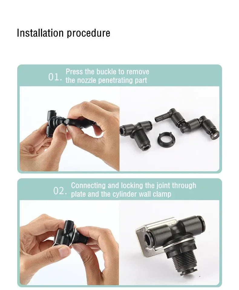 MIUS Stainless Steel Misting Sprinkler Hanger Wall Mount Durable Sprinkler Glass Hook Terrarium Greenhouse Fog Mist System