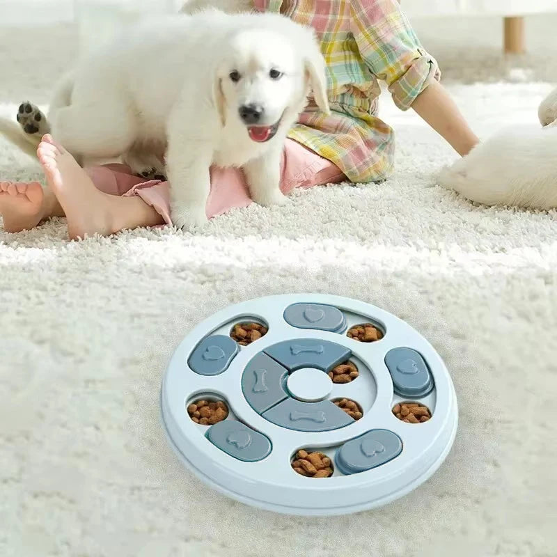 Dog Puzzle Toys Slow Food Dispenser Feeding Interactive Plate Bowl Non-Slip Anti-choking Increase IQ Cat Dogs Training Games