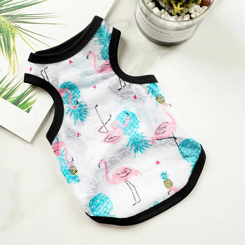 Cute Thin Summer Dog Vest Bear Print Dog Clothes Puppy Costume Chihuahua Bichon Sunscreen Cat Dog Cooling Vest Grils Dog T-Shirt