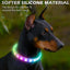 USB Rechargeable Glowing Collar for Large and Small Dogs LED Glowing Dog Collar 9 Flashing Modes Adjustable Soft Silicone Collar