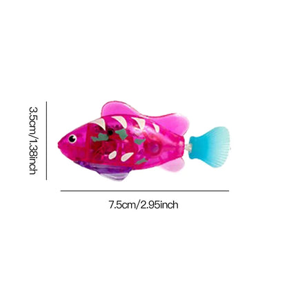 Pet Cat Toy LED Interactive Swimming Robot Fish Toy for Cat Glowing Electric Fish Toy to Stimulate Pet's Hunter Instincts