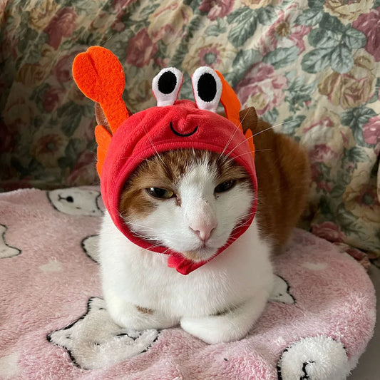 Cute Pet Hat Small Dog Cat Hat Easter Bunny Hat Crab Lobster Frog Cap Pet Party Costume Accessories Headwear for Cat Kitten Pug