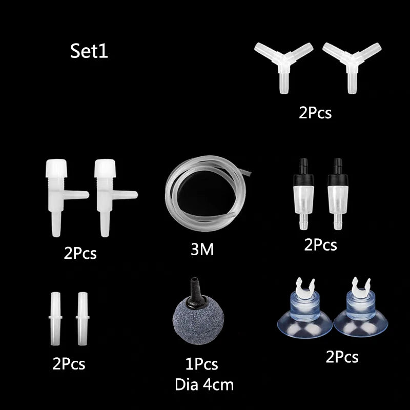1Set Aquarium Oxygen Pump Hose Air Bubble Stone Plastic Connector Acessorios Fish Tank Air Pump Connector Control Valve Supplies