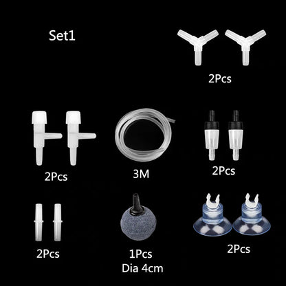 1Set Aquarium Oxygen Pump Hose Air Bubble Stone Plastic Connector Acessorios Fish Tank Air Pump Connector Control Valve Supplies