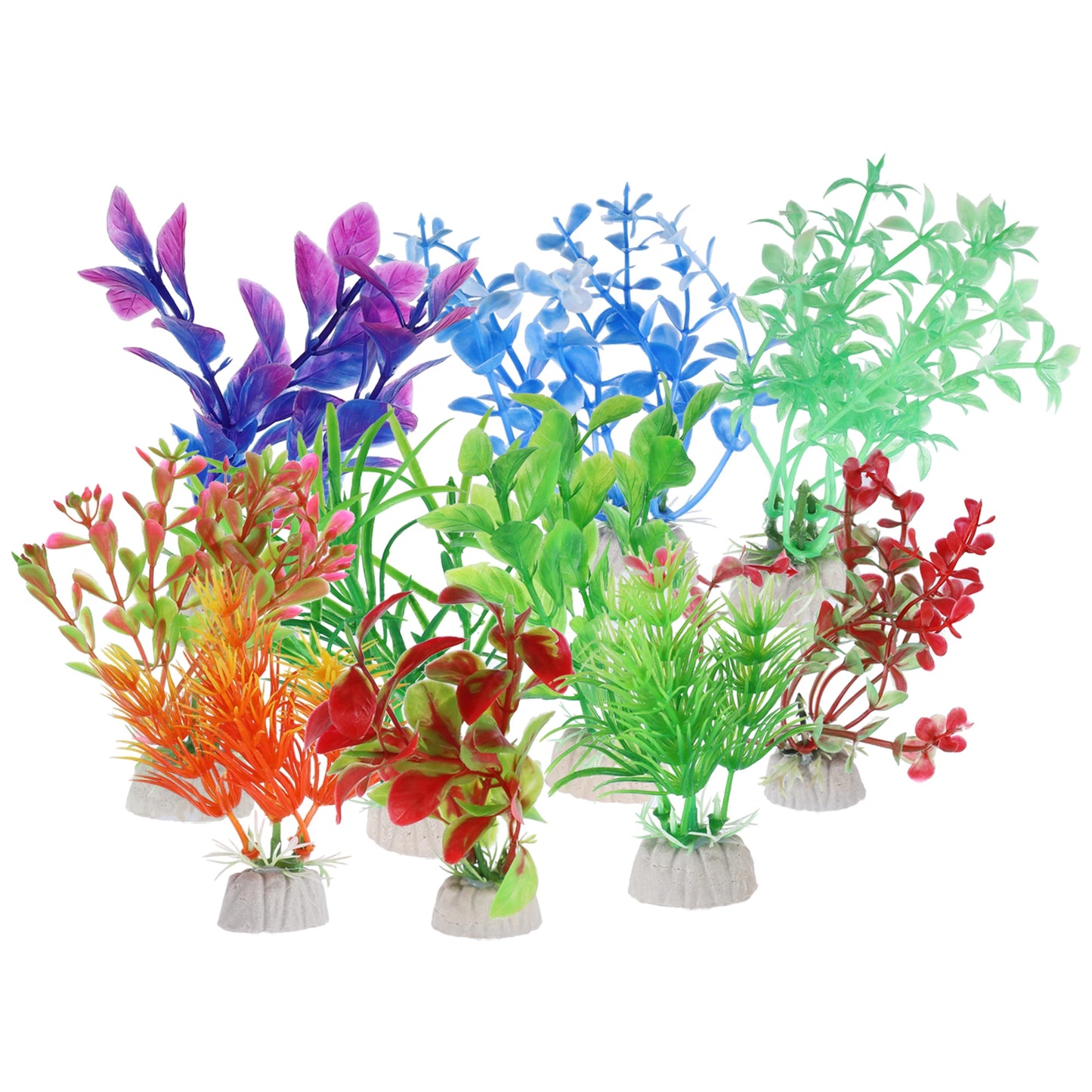 UXCELL 3/4/5/6/8/9 Pcs Artificial Aquarium Plants Grass Water Weeds Ornament Fish Tank Plant Flower Grass Decor Accessories