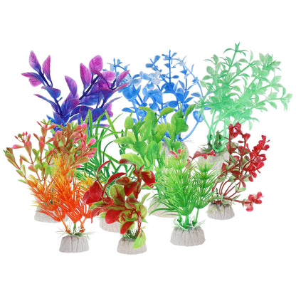 UXCELL 3/4/5/6/8/9 Pcs Artificial Aquarium Plants Grass Water Weeds Ornament Fish Tank Plant Flower Grass Decor Accessories