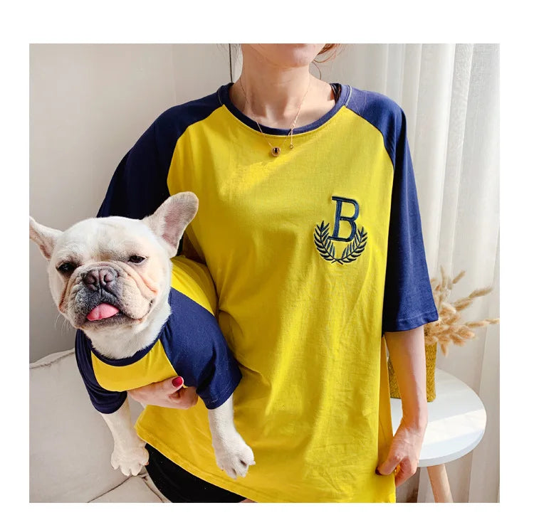 Dog Vest  Dog Shirts for Dogs  Dog Costume  Dog Clothes Parent-child Wear Spring and Summer Embroidery Four Colors