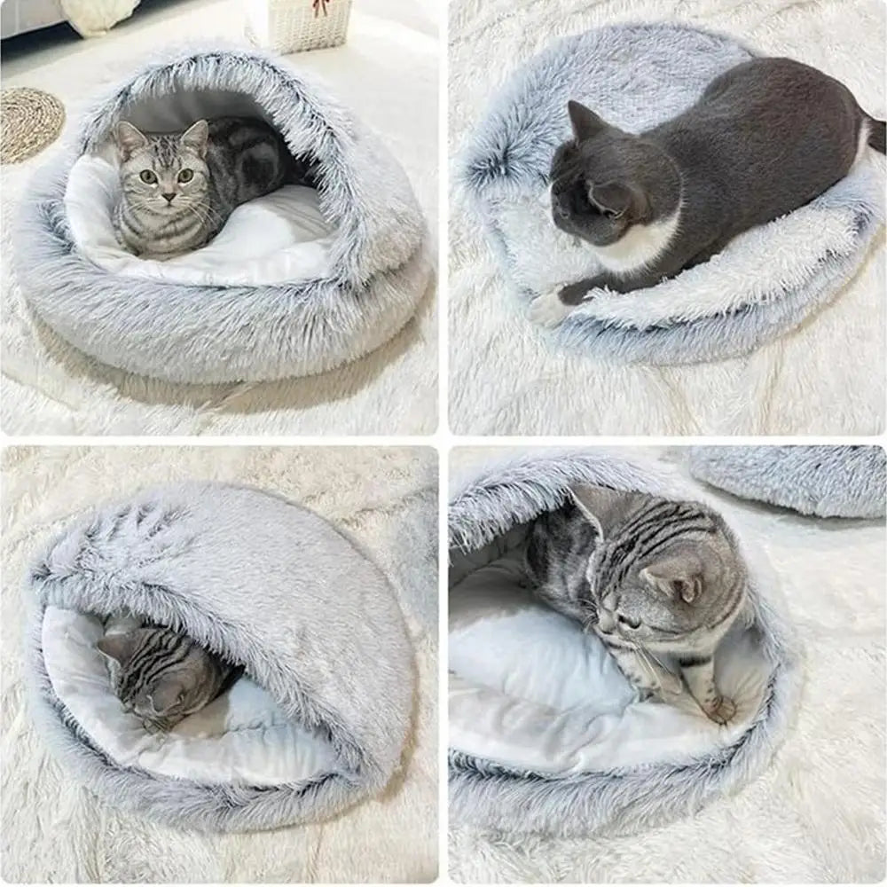 Cat Bed Small Enclosed Pet Bed Pet Cave Bed Comfortable And Soft Fluffy Cat Bed Warm Removable For Cat Small Dogs Large Dogs