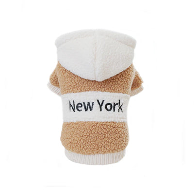 Thicken Warm Sherpa Fleece Dog Coat Winter Dog Clothes for Small Medium Dogs, Puppy Hooded Sweater Yorkie Chihuahua Pet Apparel