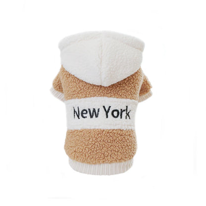 Thicken Warm Sherpa Fleece Dog Coat Winter Dog Clothes for Small Medium Dogs, Puppy Hooded Sweater Yorkie Chihuahua Pet Apparel