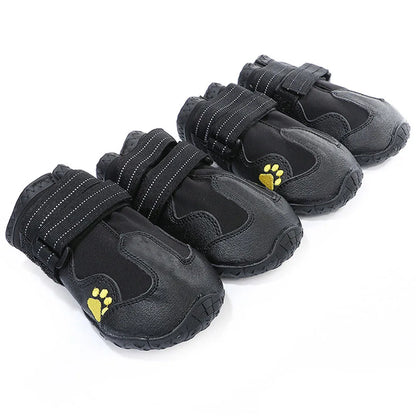 4pcs/set Pet Dog Shoes Reflective Waterproof Dog Boots Warm Snow Rain Pet Booties Anti-slip Socks Footwear For Medium Large Dogs