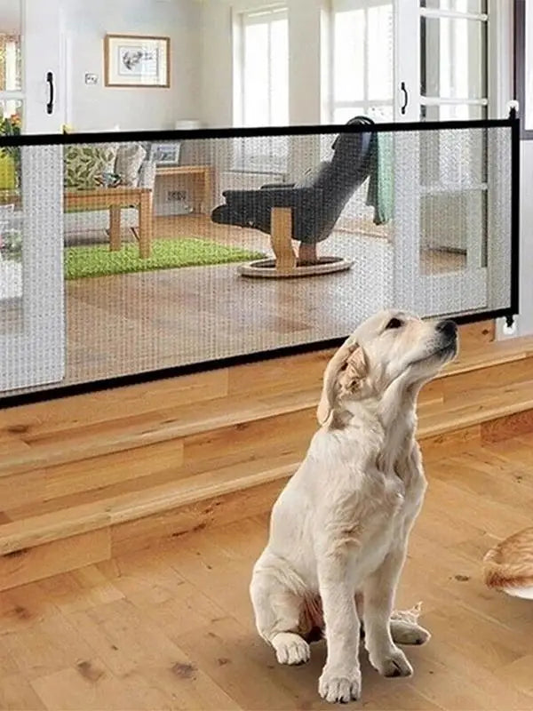 Nylon Mesh Folding Pet Barrier Indoor Outdoor Retractable Baby Gate Pet Separation Guard Isolated Fence Kid Safety Fence