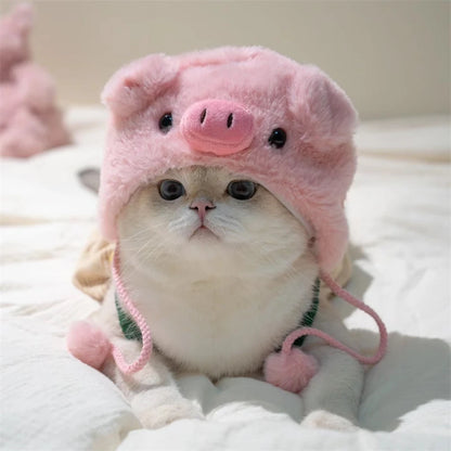 Personalized Animal Small Dog Hat Warm New Year Cosplay Accessories for Cats Snapper Bear French Bulldog Pet Supplies Head Gear