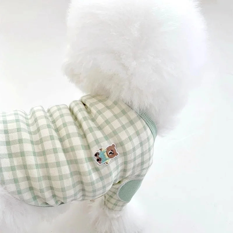 Cute Bow Dog Vest 2024 Dog Clothes Puppy Pullover Summer Pet Clothes Breathable Two-Legged Clothes Solid Color Cat Pet Products
