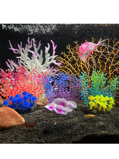 Artificial Underwater Coral Aquarium Fish Tank Simulation Decoration Aquarium Backgrounds Plants Water Flower Beautiful New