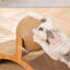 Cat Scraper Wooden Cat Scratcher Scratching Board 2 In 1 Wear-Resistant Grinding Paw Solid Wood Sisal Rope Ball Pet Furniture