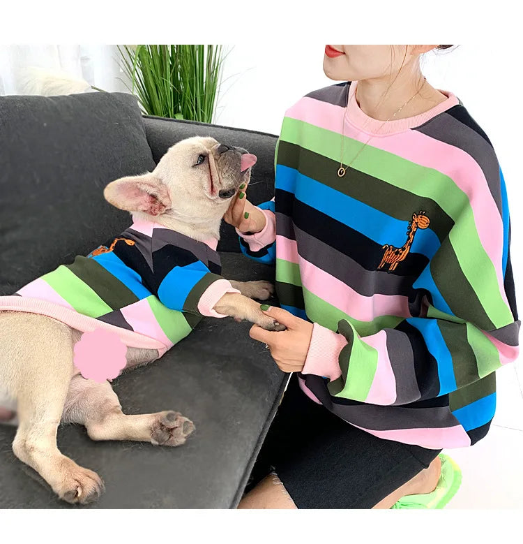 Parent-child Wear Pet Clothes  Puppy Clothes  Dog Costume  Dog Clothes for Small Dogs Printing Autumn and Winter