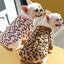 Pet Dog Clothes T-shirt Leopard Print Spring and Autumn Warm Big Dog Large Dog Two Feet Plus Down Golden Retriever Dog Clothes