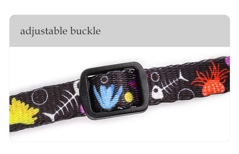 Cartoon Pet Cat Neck Collar for Small Dogs 19-28cm Ring Bell Anti Lost Adjustable Chihuahua Neck Wear Polyester Pet Accessories