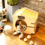 Pet natural birch hairball decoration, kennel wooden house, pet tent shed design