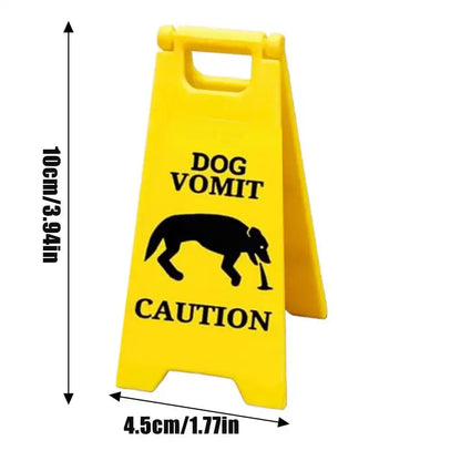 Cat Dog Vomit Caution Sign Funny Creative Dog Cat Vomit Caution Sign 3D Printed Yard Sign Cat Dog Vomit Warning Sign Board