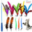 11pcs Replacement Cat Feather Toy Set Feather Replacement Head Retractable Cat Stick Cat Products