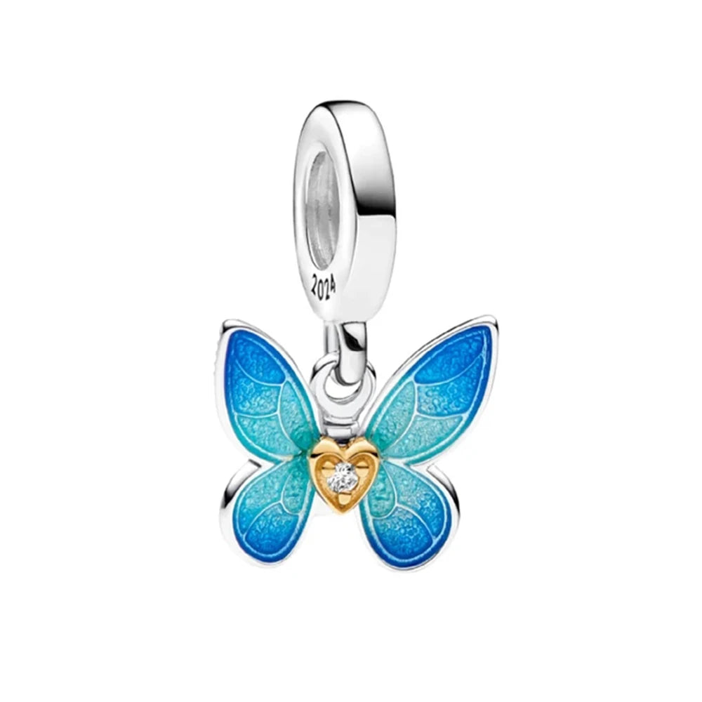 New 925 Sterling Silvering Butterfly Bees Bird Charm of ley 925 Chain Beaded Fit Original Pandora Bracelet DIY Ladies Jewelry