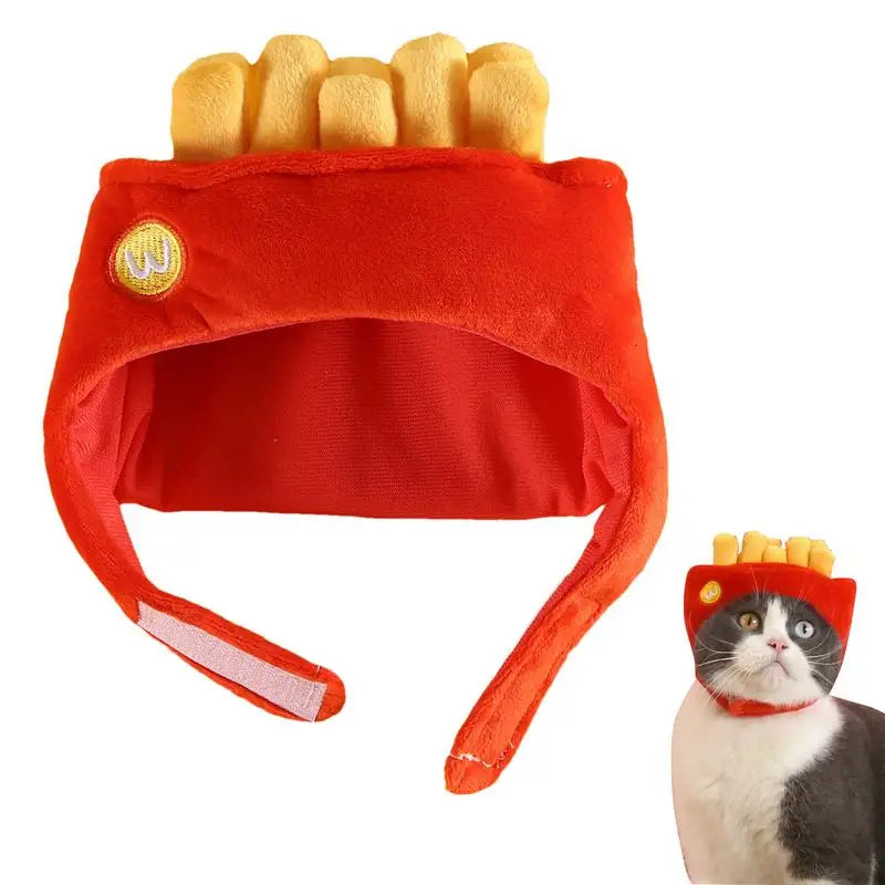 Cat Hats Halloween Dog Funny Cosplay Costume Hamburger Hats Burger-Shaped Puppy Costume Accessory Headwear for Cats Dogs Puppy