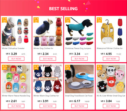 Warm Chihuahua Clothing Jacket Dog Winter Jacket for York Small Large Dog & Puppy Winter Bulldog Clothes Dog Coat Pet Clothes