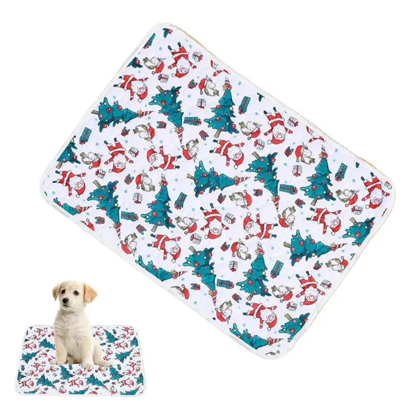 Reusable Puppy Pads Christmas Theme Pet Pee Pads Leak-Proof Puppy Pads Pee Pee Pads Super Absorbent Whelping Mat 60*45cm