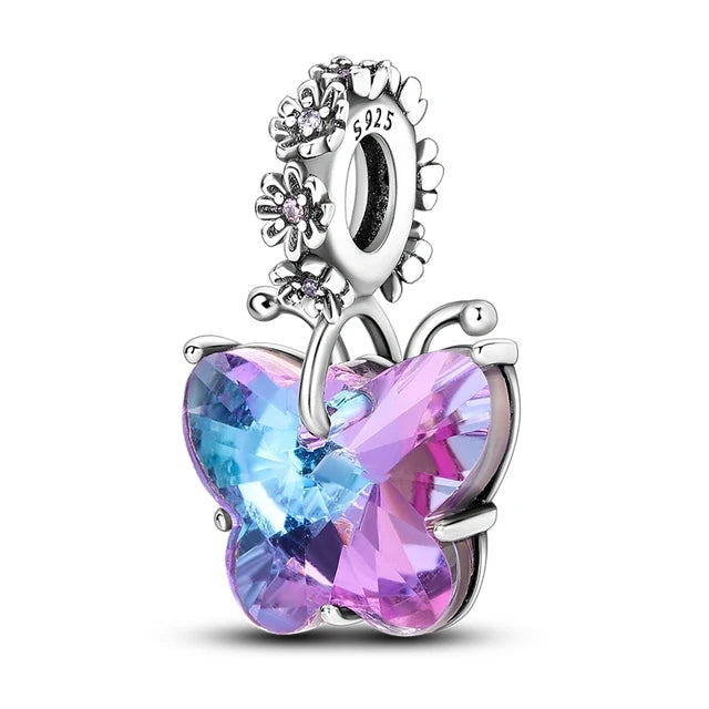 New 925 Sterling Silvering Butterfly Bees Bird Charm of ley 925 Chain Beaded Fit Original Pandora Bracelet DIY Ladies Jewelry