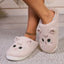 Kawaii Cartoon Cat Fuzzy Slippers - Ultra Soft Fabric Inner, Plush Flat Sole, Cozy Warmth, TPR Durable Outsole, Fabric Upper - P