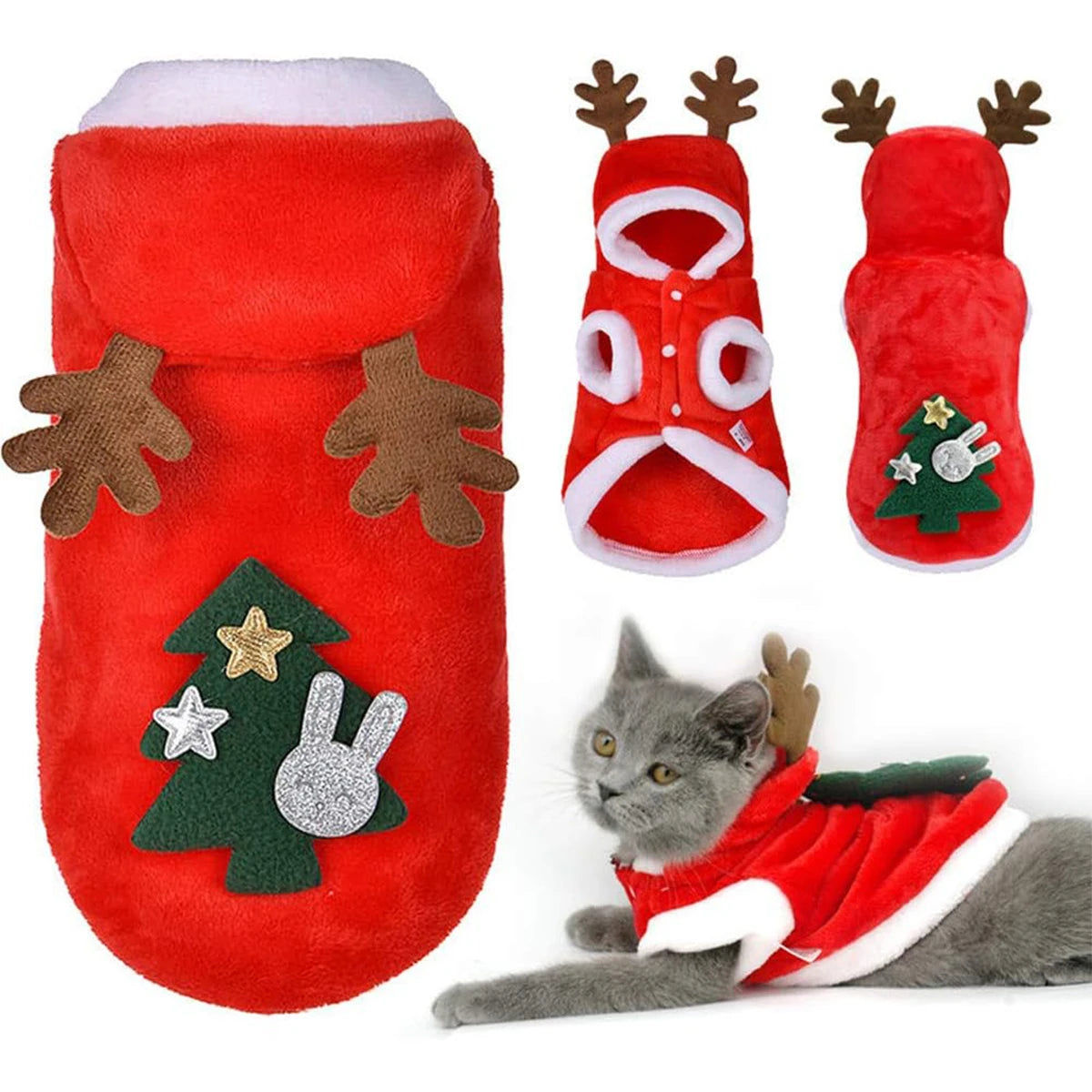Christmas Pet Clothes Dog Cat Hoodies Autumn Winter Warm Coat for Small Medium Dogs Jacket Sweater Puppy French Bulldog Clothing