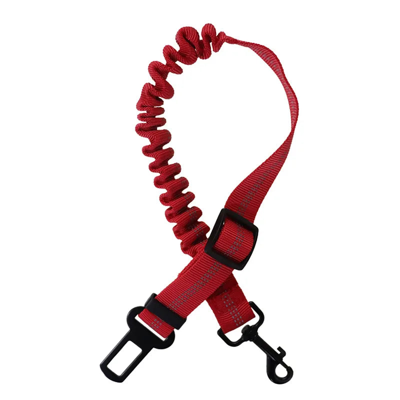 Dog Car Leash Seat Belt Attachment for Dogs Cats Pets Adjustable Safety Elastic Lead Harness for Cars with Elastic Nylon Buffer