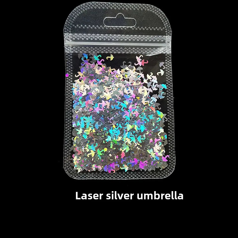 Cross-border Supply 10G BaG Laser Sequins Laser Four-pointed Star Butterfly Star DIY Crystal Glue Material