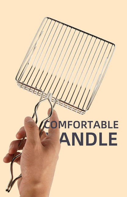 Stainless Steel Cat Litter Shovel Wooden Handle Shovel Easy To Clean Good-Looking Reduce Dust Suitable For Small Dog Toilets