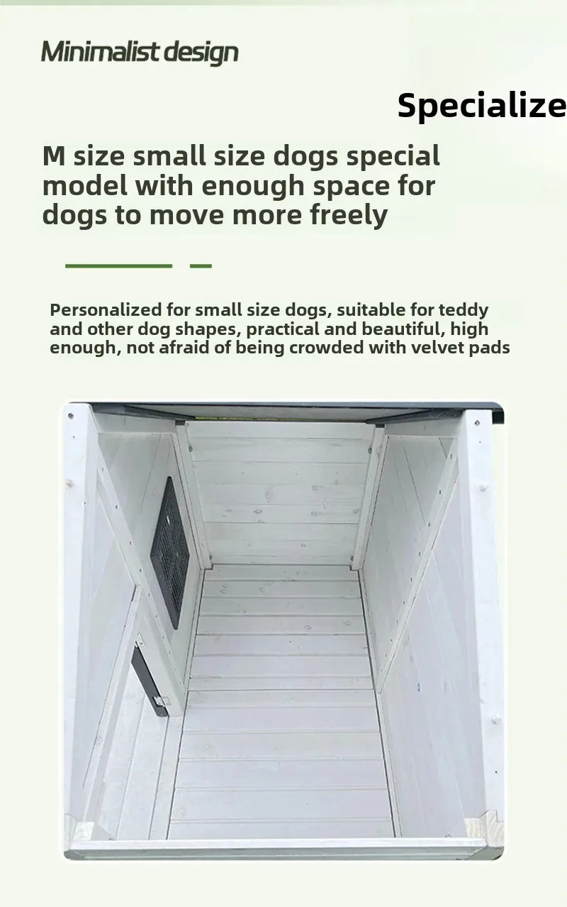 Cat Villa Wooden Kennel Outdoor Rainproof Dog House Cold Proof Dog Shed Courtyard Dog Outdoor House Cage