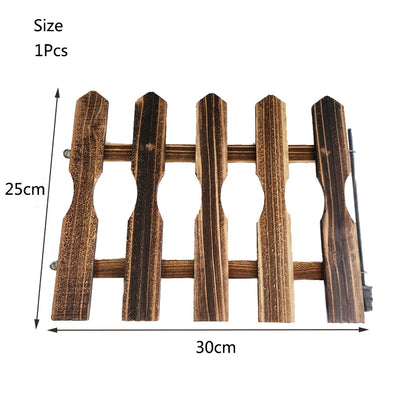 Wooden Fencing Barrier DIY Mini Landscape Crawling Small Pet Turtle Fence Balcony Landscape Barrier Accessory Indoor Courtyard