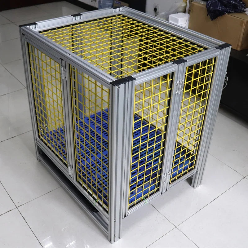 Langle Profile Dog Cage Cat Cage Folding House Pet Nest Aluminum Large Medium and Small Dog Thickened Iron Metal Solid CLASSICS